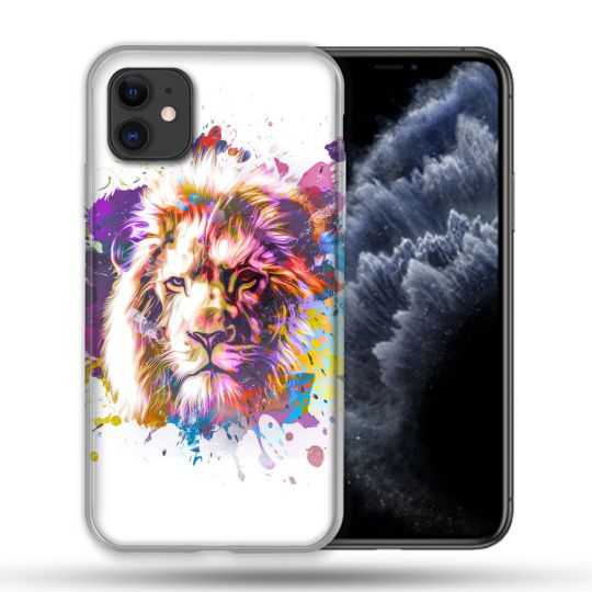 Coque Compatible Magsafe Pour Apple Iphone 11 (6,1) Animal Lion Tag