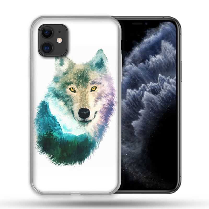 Coque Compatible Magsafe Pour Apple Iphone 11 (6,1) Animal Loup Montagne