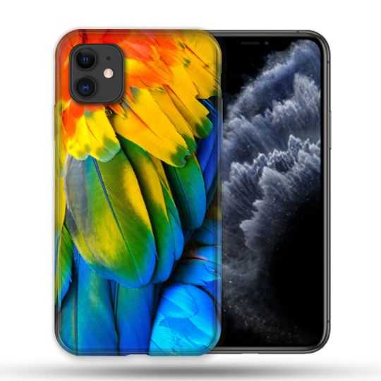 Coque Compatible Magsafe Pour Apple Iphone 11 (6,1) Animal Perroquet Plume
