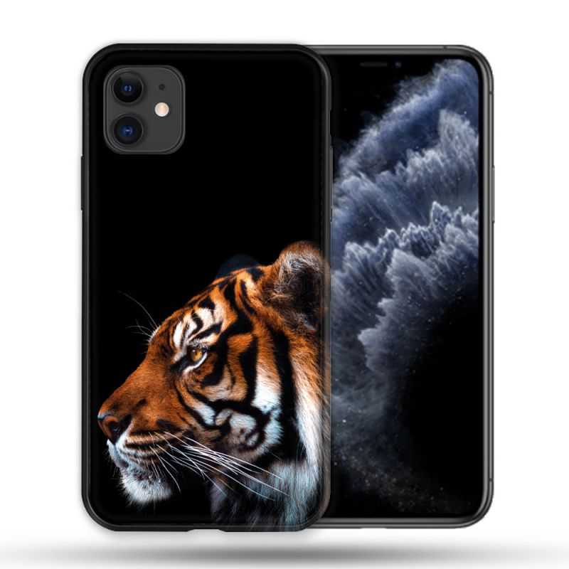 Coque Compatible Magsafe Pour Apple Iphone 11 (6,1) Animal Tigre Noir