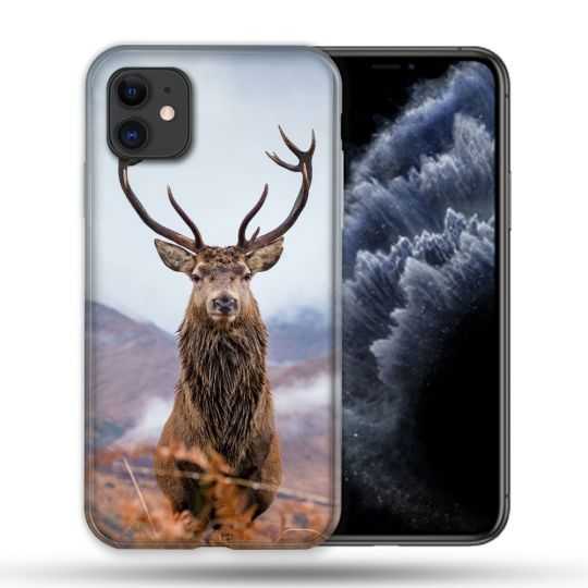 Coque Compatible Magsafe Pour Apple Iphone 11 (6,1) Chasse Chevreuil Montagne