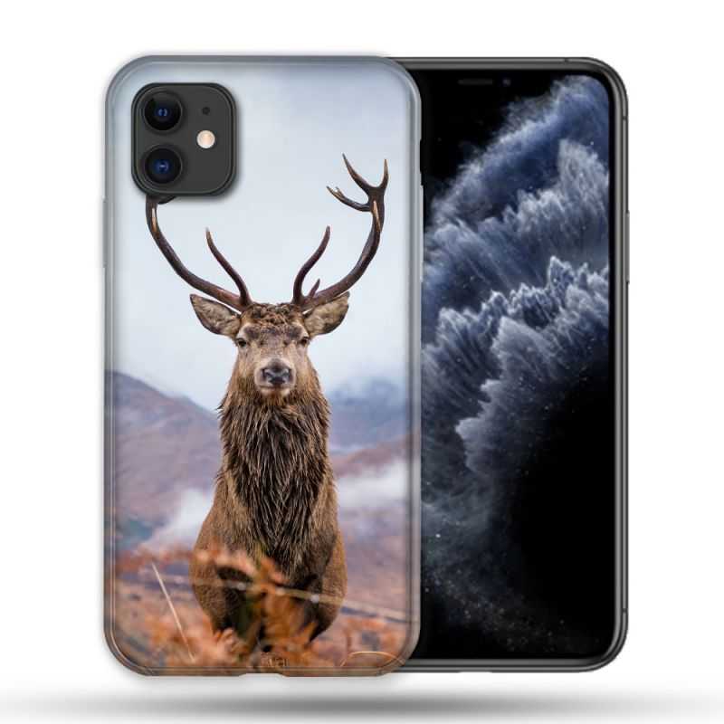 Coque Compatible Magsafe Pour Apple Iphone 11 (6,1) Chasse Chevreuil Montagne