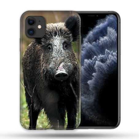Coque Compatible Magsafe Pour Apple Iphone 11 (6,1) Chasse Sanglier bois