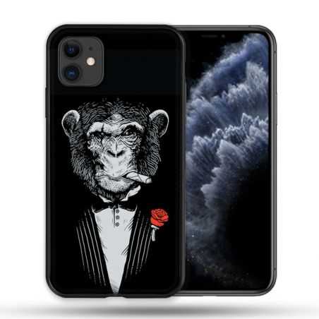 Coque Compatible Magsafe Pour Apple Iphone 11 (6,1) Decale Singe Mafia