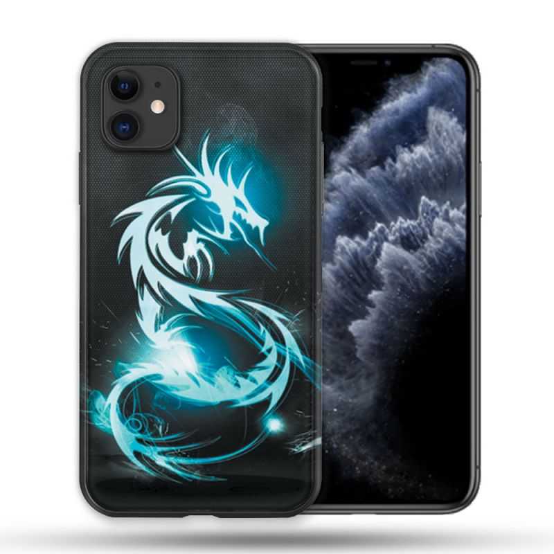 Coque Compatible Magsafe Pour Apple Iphone 11 (6,1) Fantastique Dragon Bleu