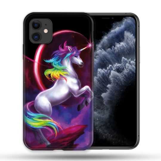 Coque Compatible Magsafe Pour Apple Iphone 11 (6,1) Fantastique Licorne Arc en ciel