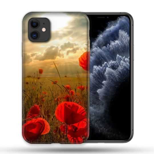 Coque Compatible Magsafe Pour Apple Iphone 11 (6,1) Fleur Coquelicot