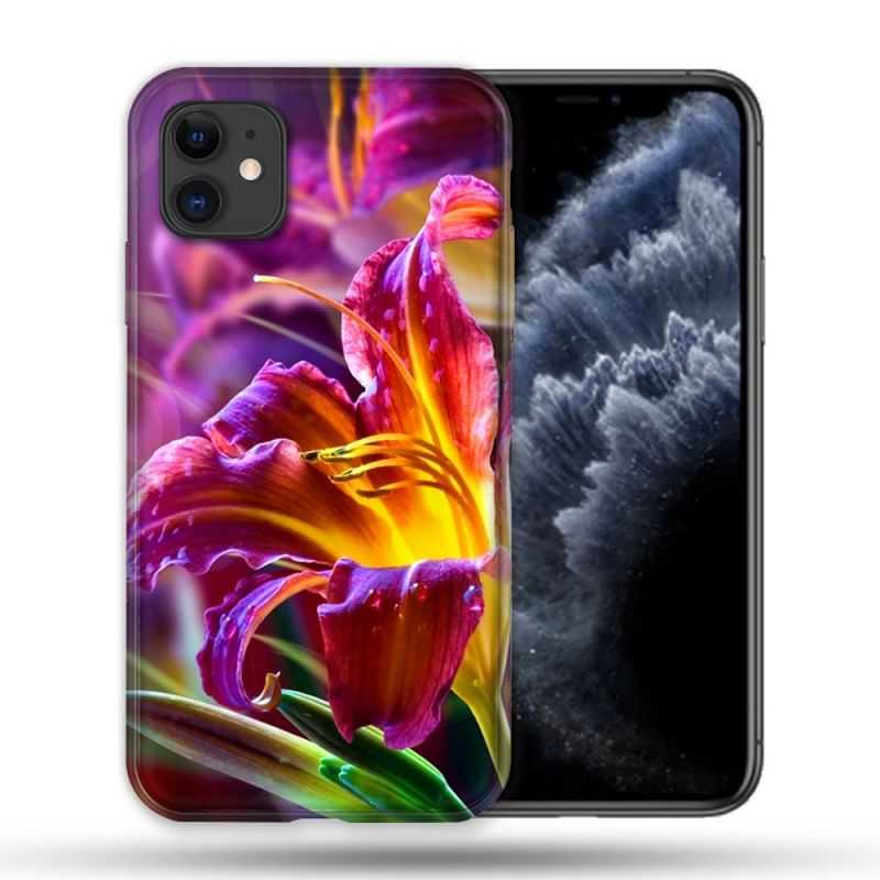 Coque Compatible Magsafe Pour Apple Iphone 11 (6,1) Fleur Lys Color