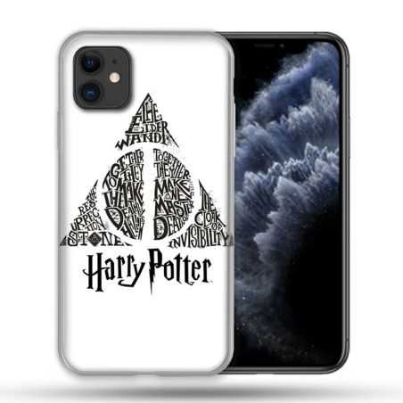 Coque Compatible Magsafe Pour Apple Iphone 11 (6,1) Harry Potter Hollows triangle Blanc