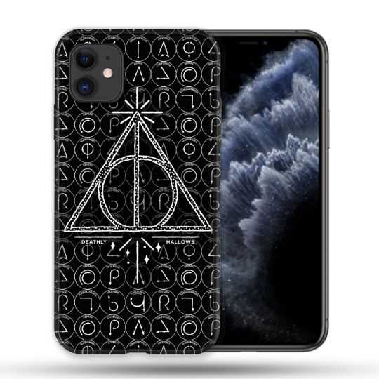 Coque Compatible Magsafe Pour Apple Iphone 11 (6,1) Harry Potter Hollows Triangle Noir