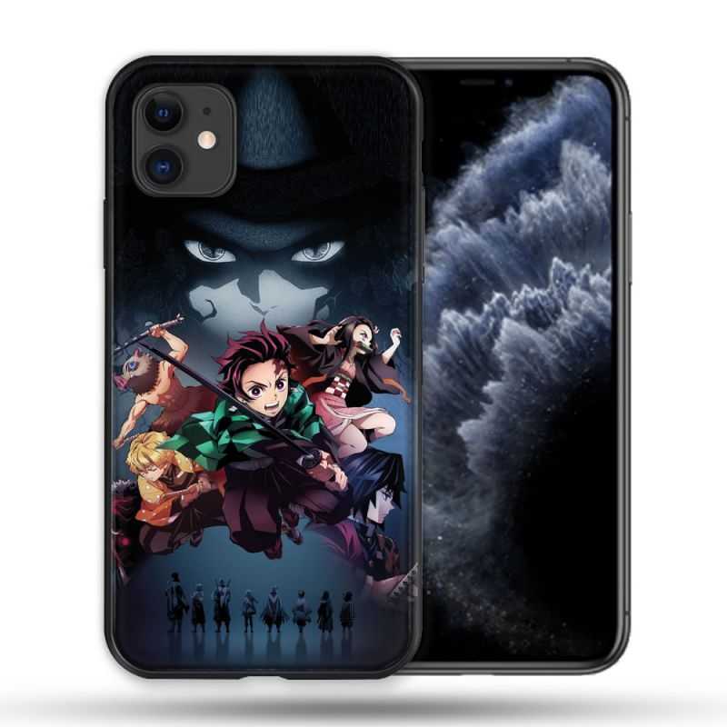 Coque Compatible Magsafe Pour Apple Iphone 11 (6,1) Manga Demon Slayer Noir