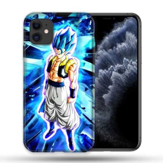 Coque Compatible Magsafe Pour Apple Iphone 11 (6,1) Manga Dragon Ball Gogeta Lumiere