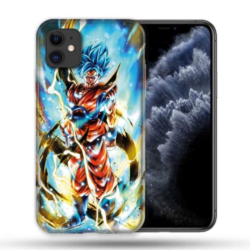 Coque Compatible Magsafe Pour Apple Iphone 11 (6,1) Manga Dragon Ball Sangoku Blanc