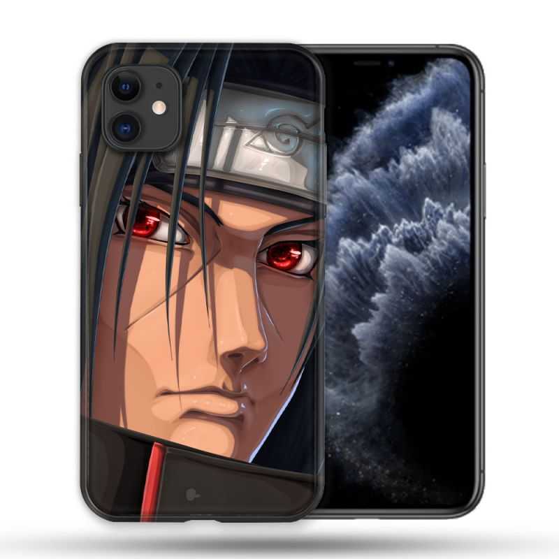 Coque Compatible Magsafe Pour Apple Iphone 11 (6,1) Manga Naruto Itachi Visage