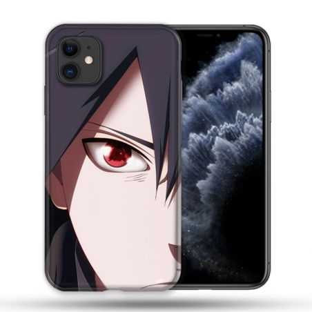 Coque Compatible Magsafe Pour Apple Iphone 11 (6,1) Manga Naruto Sasuke visage