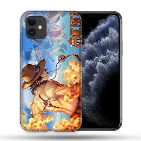 Coque Compatible Magsafe Pour Apple Iphone 11 (6,1) Manga One Piece Ace Color
