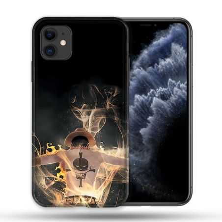 Coque Compatible Magsafe Pour Apple Iphone 11 (6,1) Manga One Piece Ace Noir