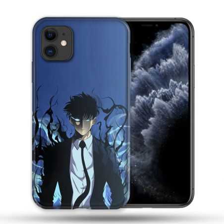 Coque Compatible Magsafe Pour Apple Iphone 11 (6,1) Manga Solo Leveling Sung Bleu