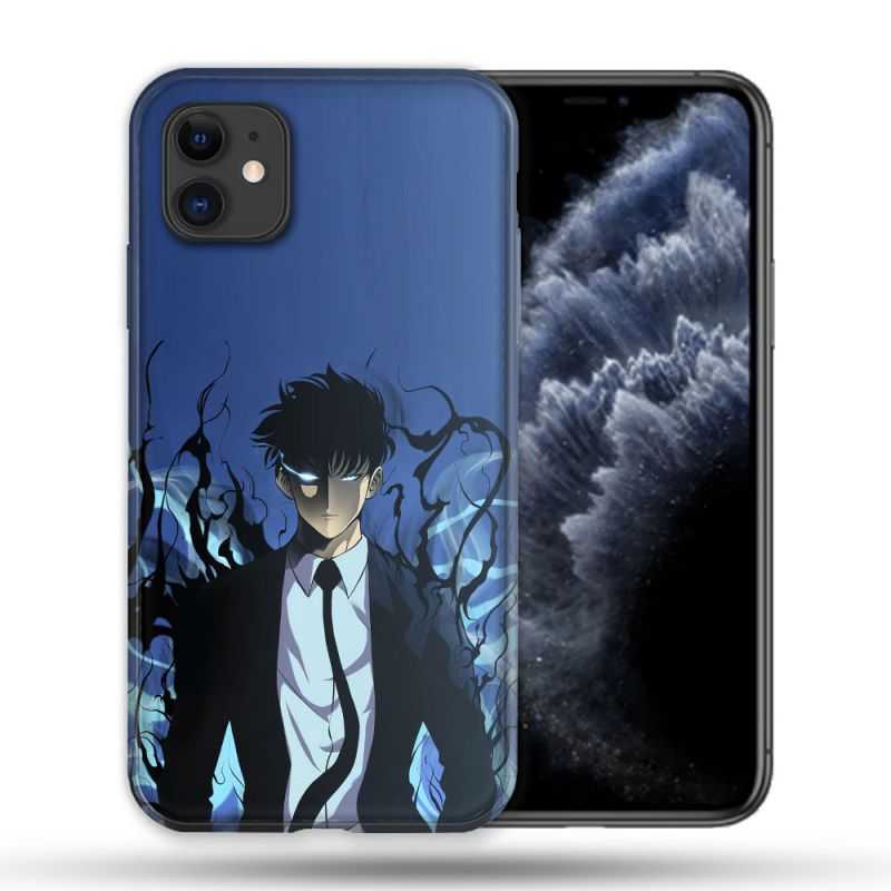 Coque Compatible Magsafe Pour Apple Iphone 11 (6,1) Manga Solo Leveling Sung Bleu