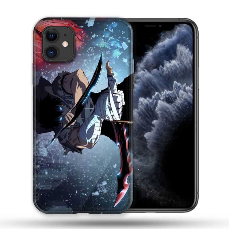 Coque Compatible Magsafe Pour Apple Iphone 11 (6,1) Manga Solo Leveling Sung Epee