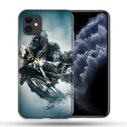 Coque Compatible Magsafe Pour Apple Iphone 11 (6,1) Moto Cross Ombre