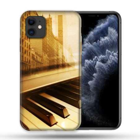 Coque Compatible Magsafe Pour Apple Iphone 11 (6,1) Musique Piano Retro