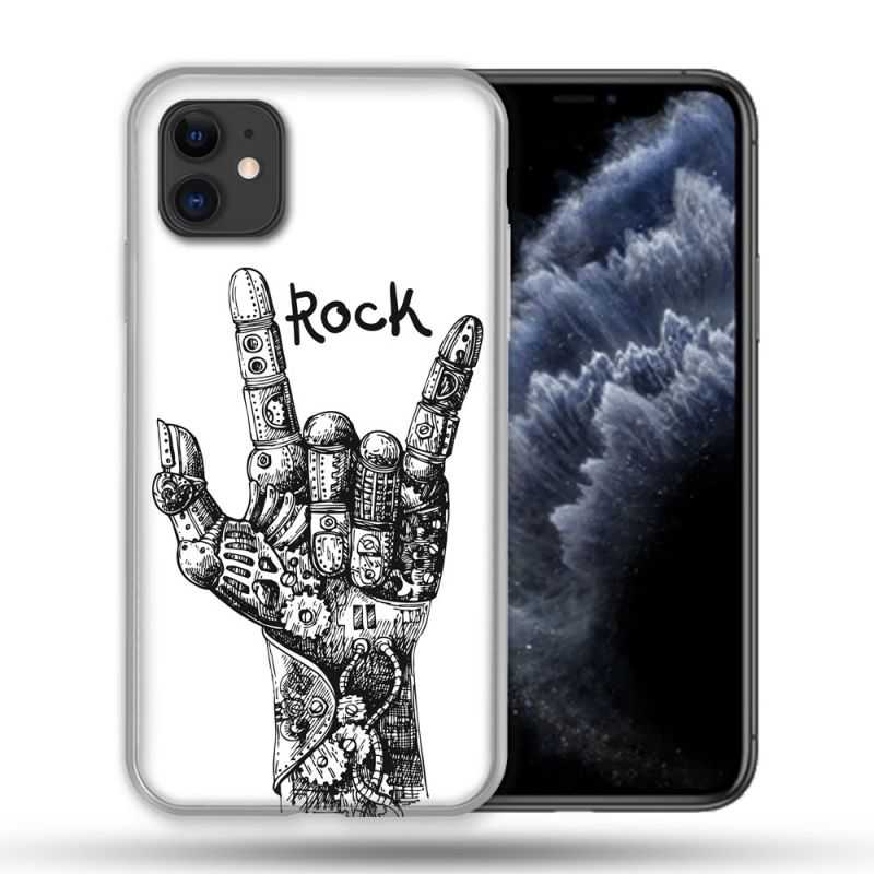 Coque Compatible Magsafe Pour Apple Iphone 11 (6,1) Musique Rock Main