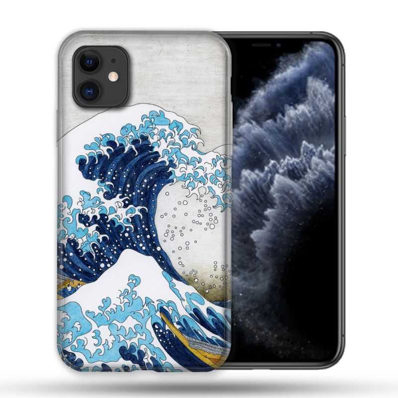 Coque Compatible Magsafe Pour Apple Iphone 11 (6,1) Peinture La Grande Vague