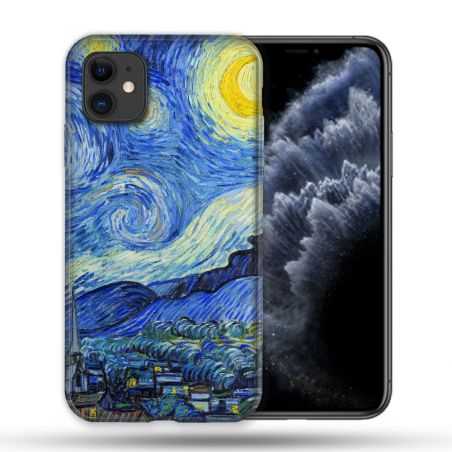 Coque Compatible Magsafe Pour Apple Iphone 11 (6,1) Peinture La nuit étoilée