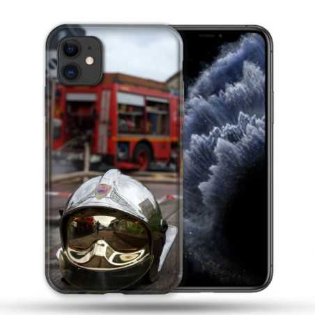 Coque Compatible Magsafe Pour Apple Iphone 11 (6,1) Pompier Casque Camion