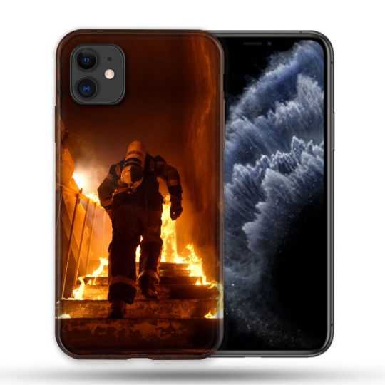 Coque Compatible Magsafe Pour Apple Iphone 11 (6,1) Pompier Escalier