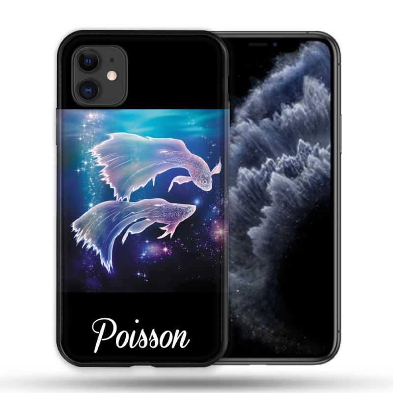 Coque Compatible Magsafe Pour Apple Iphone 11 (6,1) Signe Zodiaque 2 Poisson