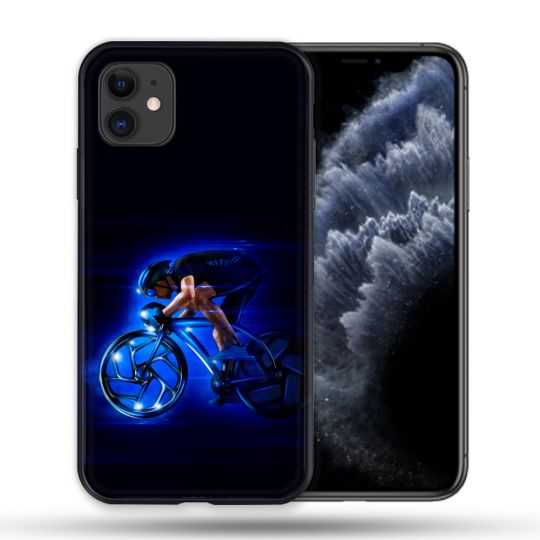 Coque Compatible Magsafe Pour Apple Iphone 11 (6,1) Sport Cyclisme Bleu