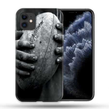 Coque Compatible Magsafe Pour Apple Iphone 11 (6,1) Sport Rugby Ballon Vintage