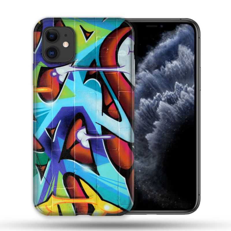 Coque Compatible Magsafe Pour Apple Iphone 11 (6,1) Street Art Graf Color