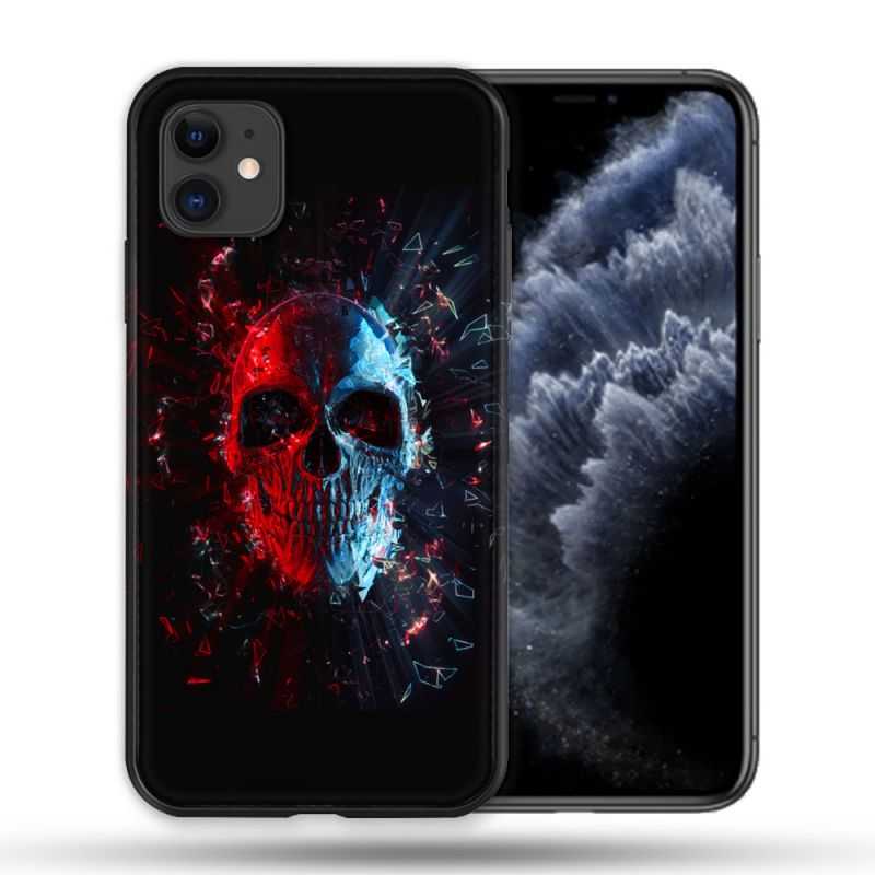 Coque Compatible Magsafe Pour Apple Iphone 11 (6,1) Tete de Mort Deflagration