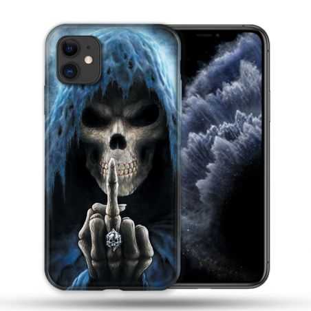 Coque Compatible Magsafe Pour Apple Iphone 11 (6,1) Tete de Mort Doigt