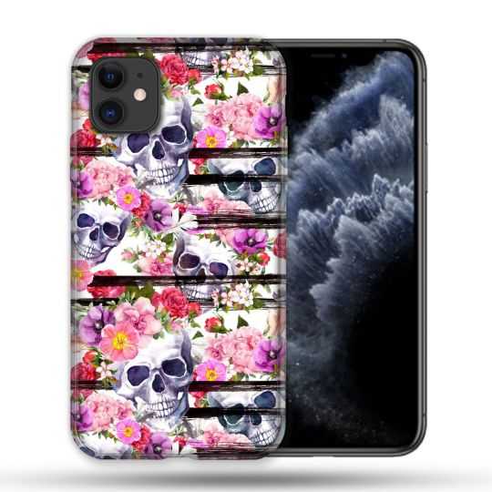 Coque Compatible Magsafe Pour Apple Iphone 11 (6,1) Tete de Mort Pattern