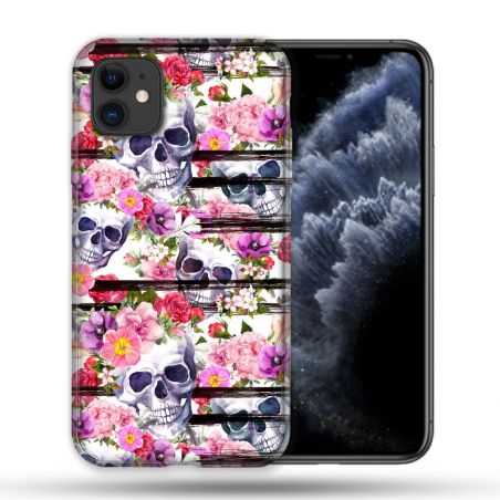 Coque Compatible Magsafe Pour Apple Iphone 11 (6,1) Tete de Mort Pattern
