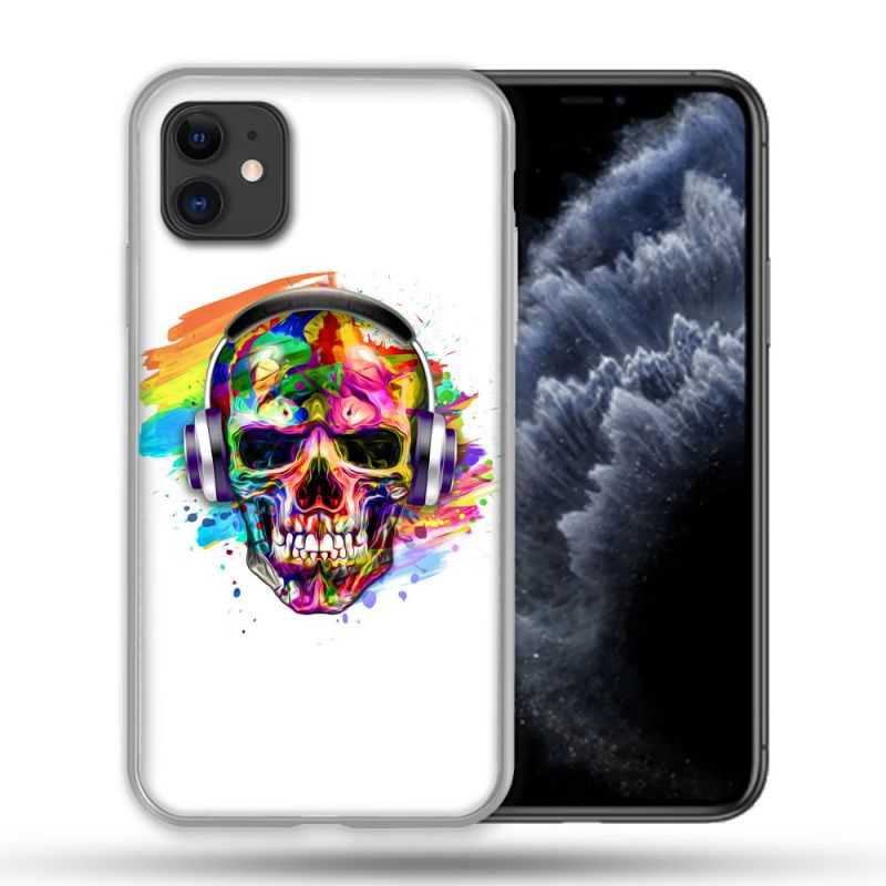 Coque Compatible Magsafe Pour Apple Iphone 11 (6,1) Tete de Mort Tag