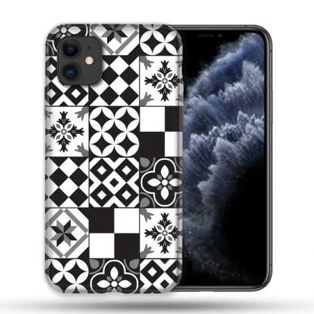 Coque Compatible Magsafe Pour Apple Iphone 11 (6,1) Texture Carreau Ciment Noir