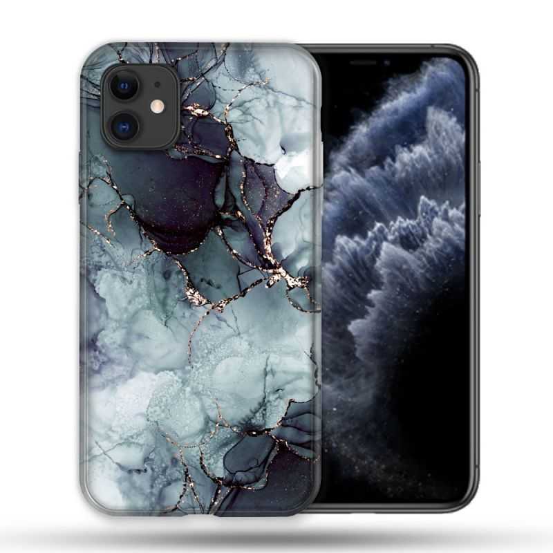 Coque Compatible Magsafe Pour Apple Iphone 11 (6,1) Texture Marbre Gris
