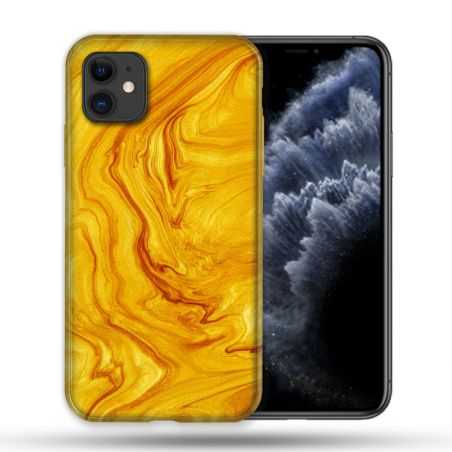 Coque Compatible Magsafe Pour Apple Iphone 11 (6,1) Texture Marbre Jaune