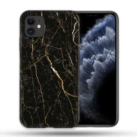 Coque Compatible Magsafe Pour Apple Iphone 11 (6,1) Texture Marbre Noir