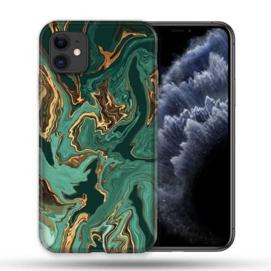 Coque Compatible Magsafe Pour Apple Iphone 11 (6,1) Texture Marbre Vert