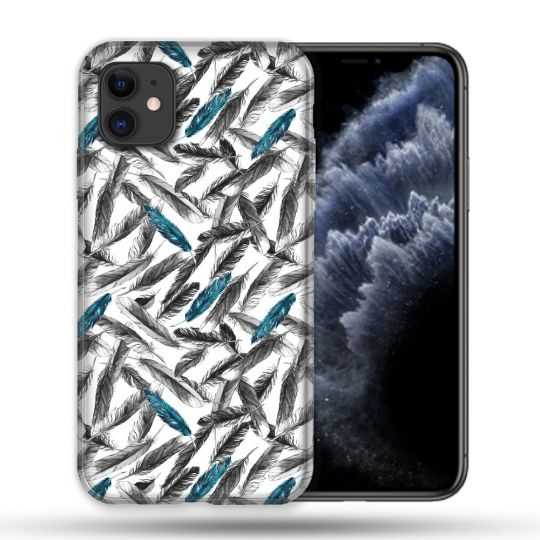 Coque Compatible Magsafe Pour Apple Iphone 11 (6,1) Texture Plume Canard