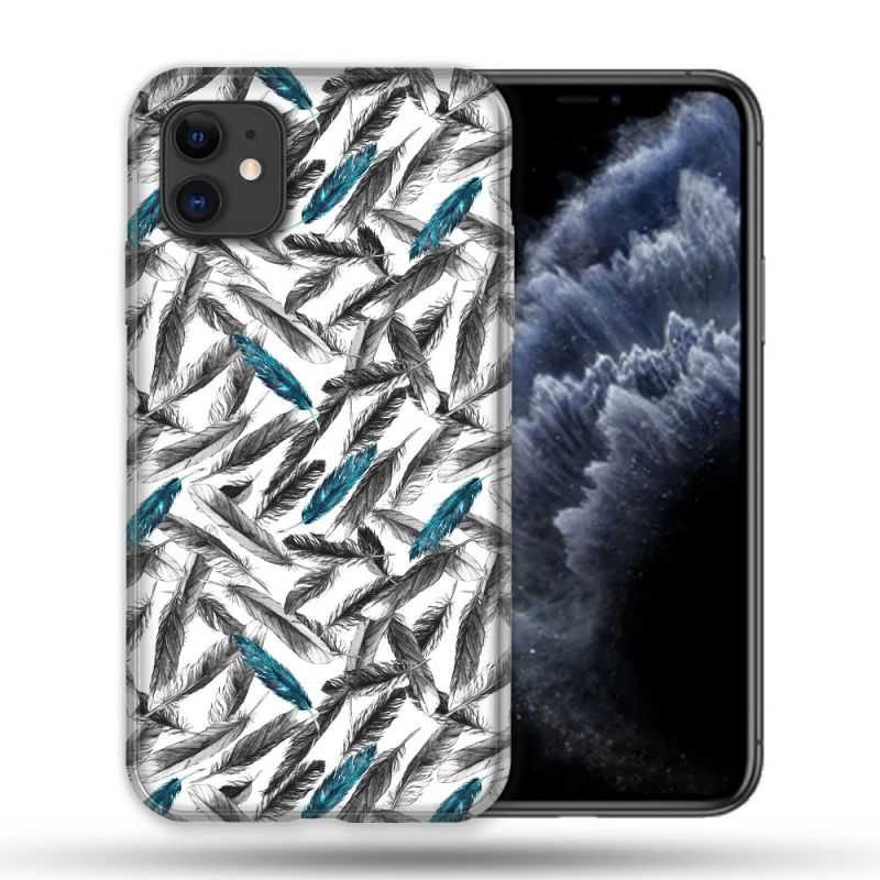Coque Compatible Magsafe Pour Apple Iphone 11 (6,1) Texture Plume Canard