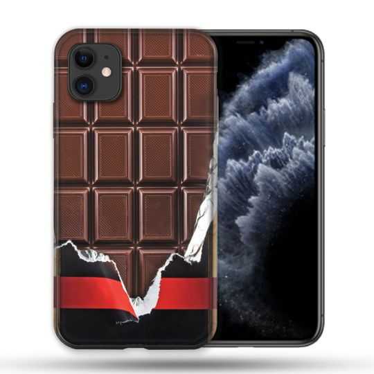 Coque Compatible Magsafe Pour Apple Iphone 11 (6,1) Texture Trompe Oeil Chocolat