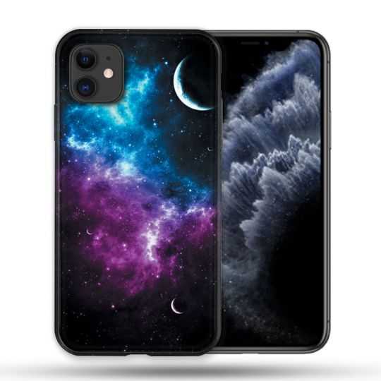 Coque Compatible Magsafe Pour Apple Iphone 11 (6,1) Univers Bleu Violet