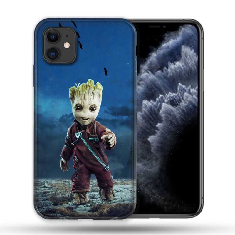 Coque Compatible Magsafe Pour Apple Iphone 11 (6,1) Groot Bleu